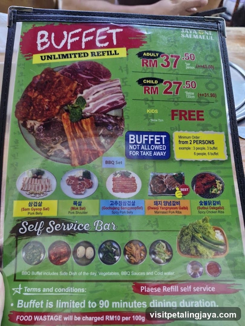 Buffet Menu - Jaya One Saemaeul