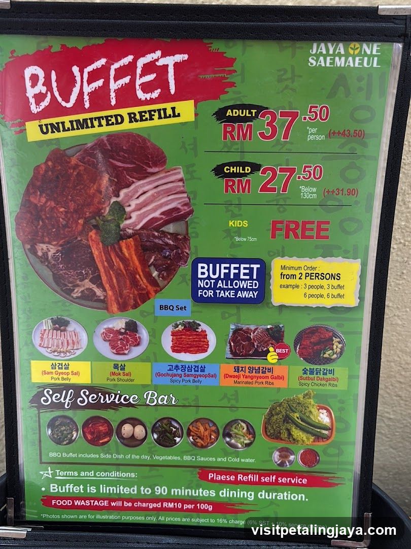 Buffet Menu Board
