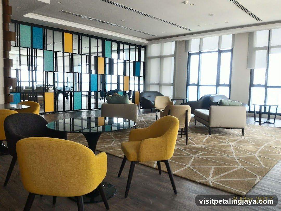 Modern Lounge Interior with Colorful Accents