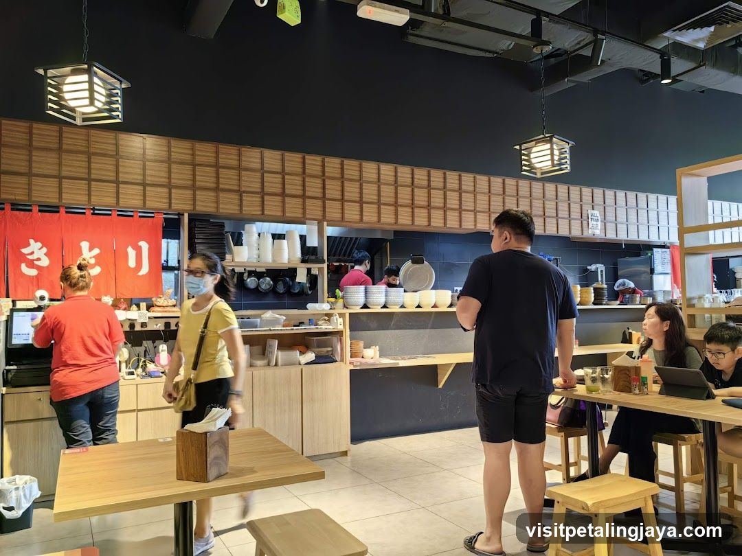 Restaurant Interior with Customers and Staff