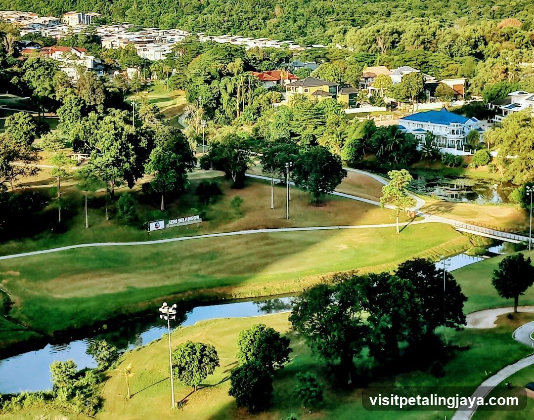Aerial View of Golf Course and Residential Area