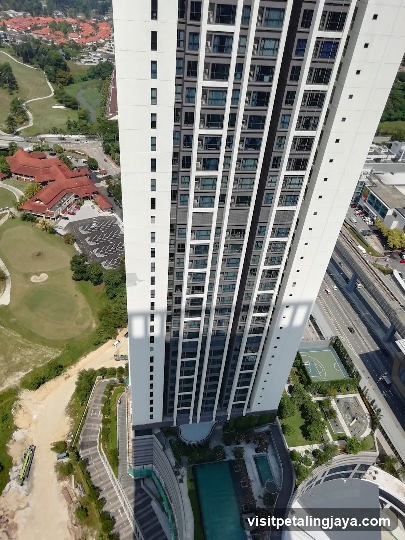 Aerial View of High-Rise Building and Surroundings