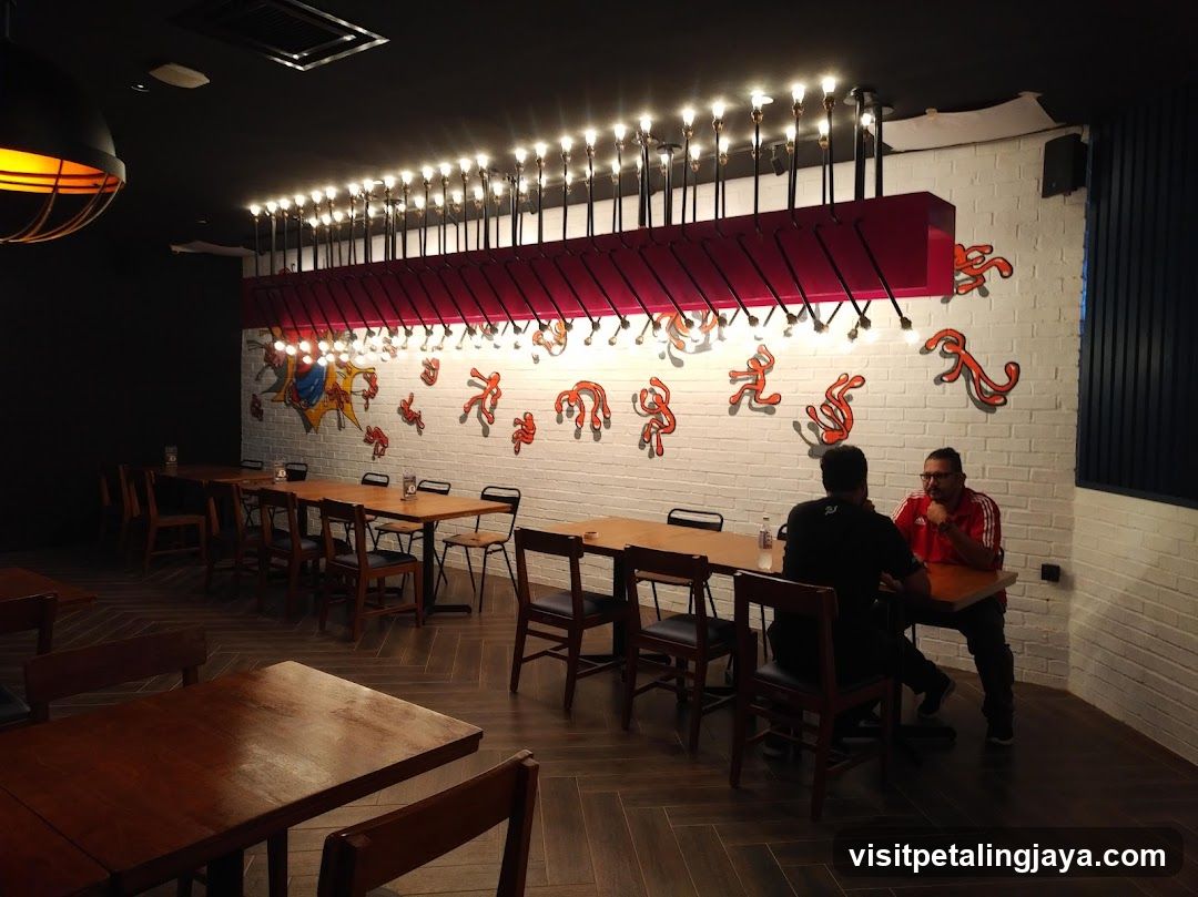 Restaurant Interior with Decorative Wall Art