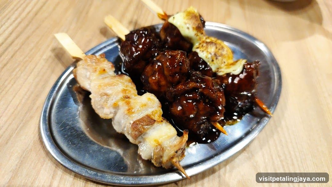Skewers on a metal plate