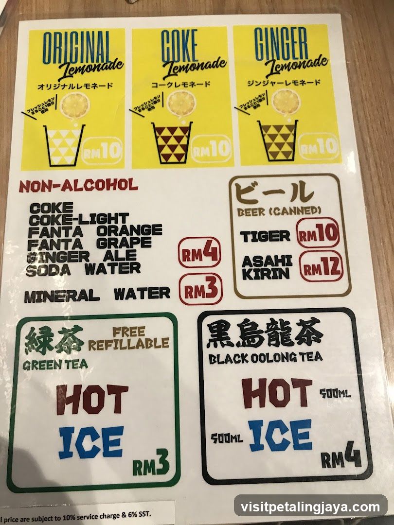 Lemonade and Drink Menu