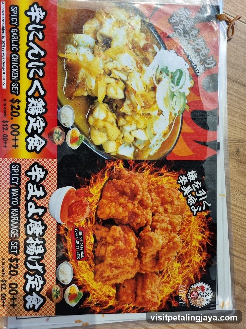 Spicy Chicken and Karage Set Menu