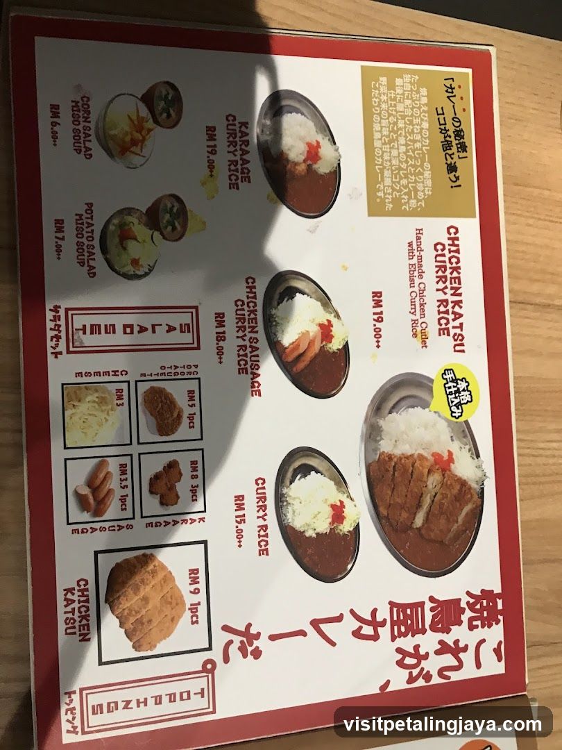 Curry Rice Menu Board