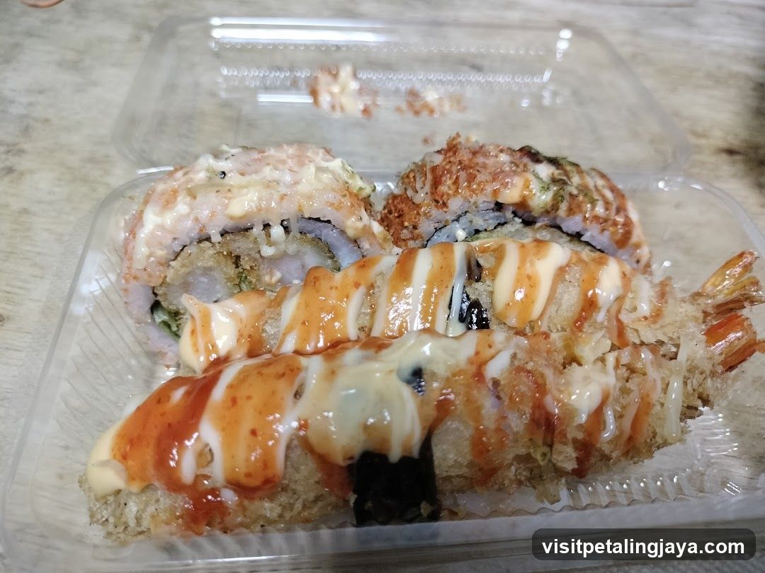 Sushi Platter with Drizzled Sauce