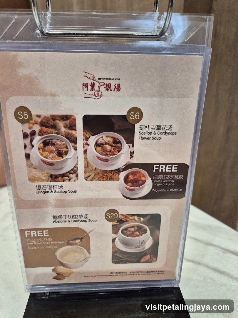 Herbal Soup Menu Display