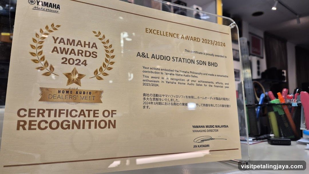 Yamaha Awards Certificate Display