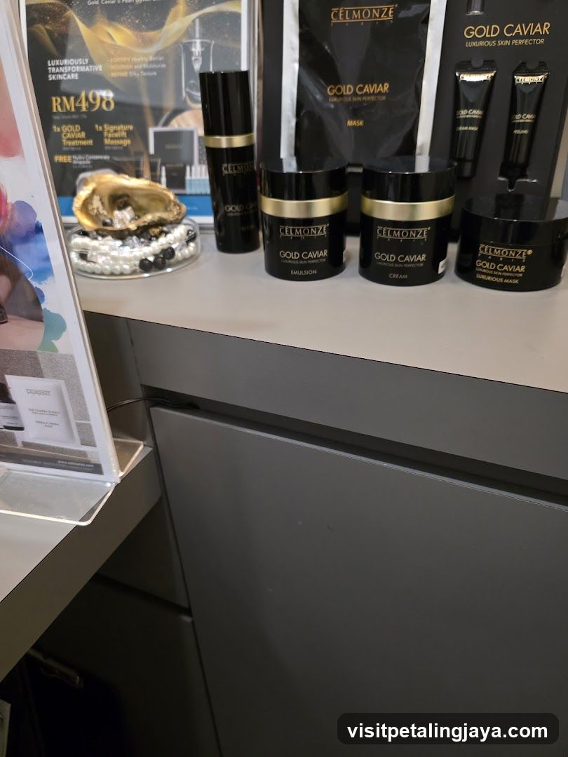 Gold Caviar Skincare Display