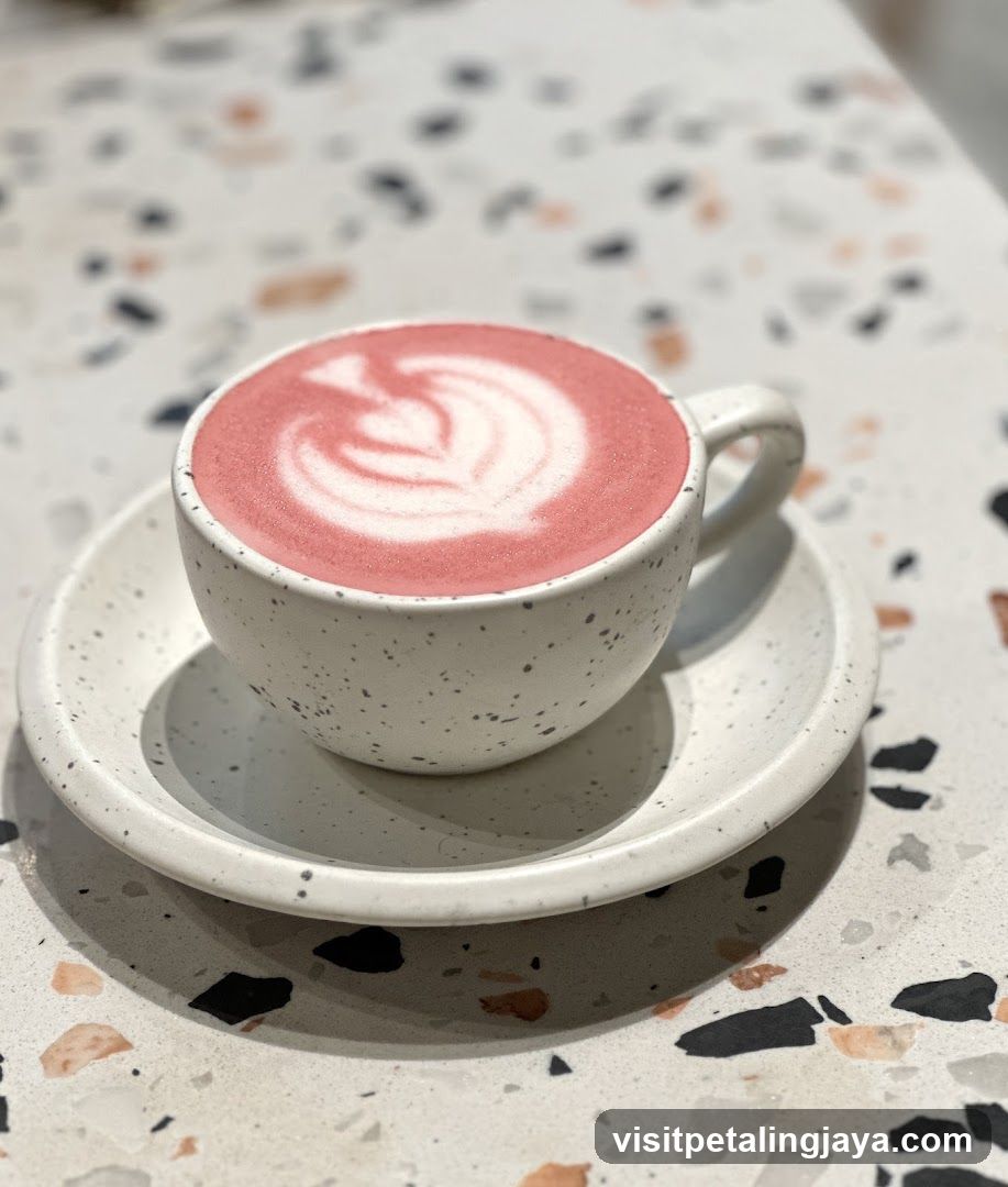 Pink Latte Art Coffee Cup