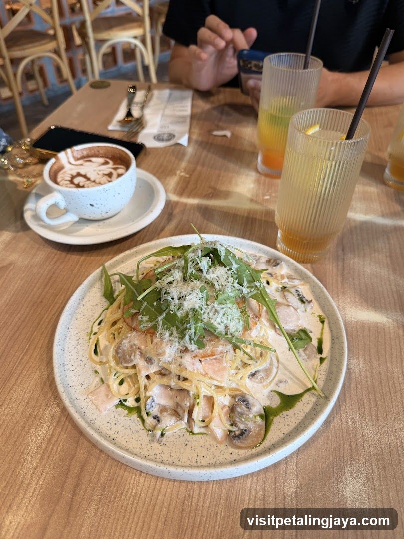 Pasta and Coffee at Cafe