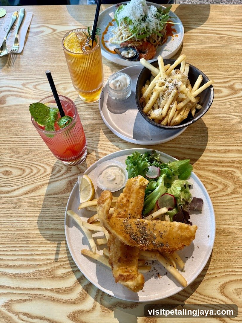 Fish and Chips Meal with Drinks