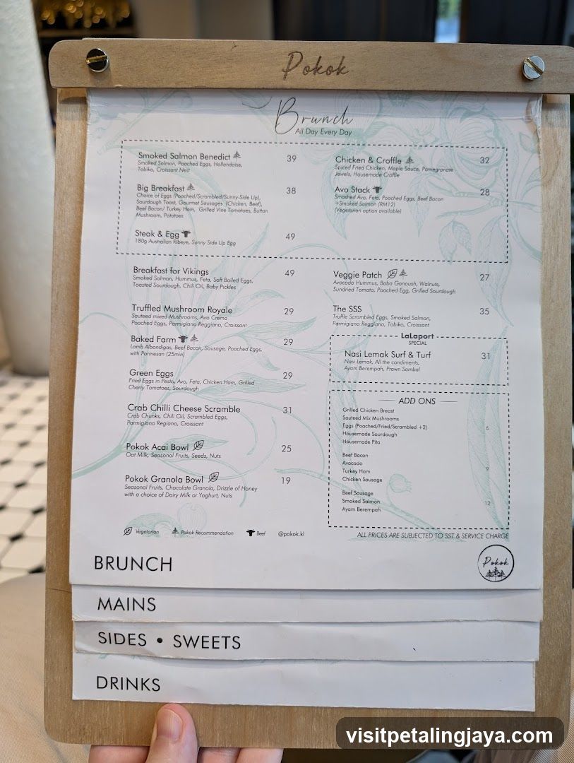 Pokok Brunch Menu