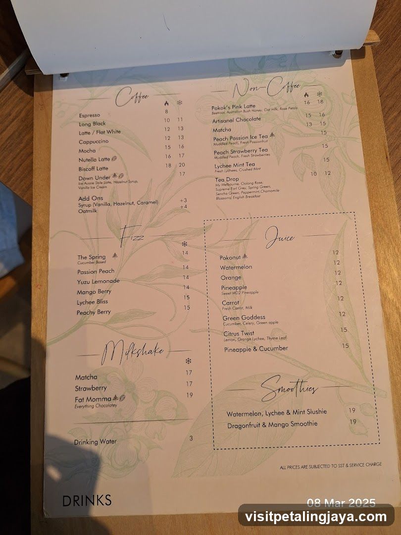 Drinks Menu