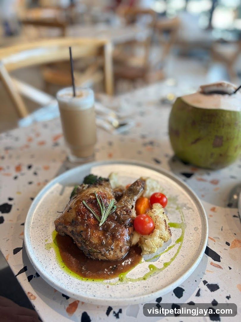 Roasted Chicken with Vegetables and Drink