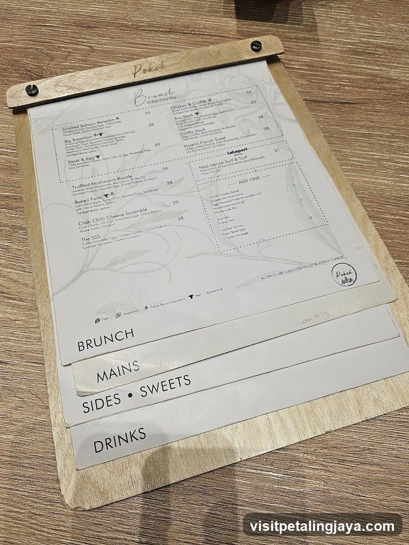 Pekoh Brunch Menu