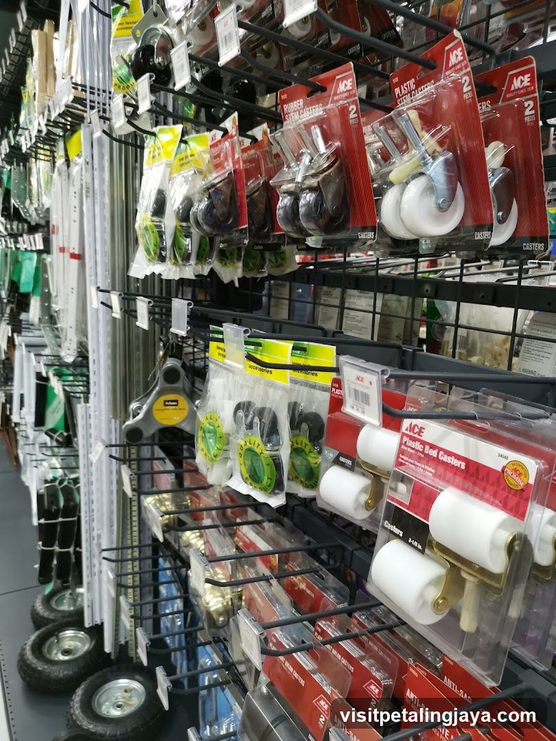 Aisle of Casters and Wheels at Ace Hardware Store