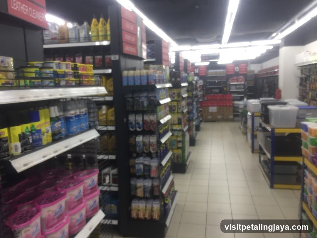Interior of a retail store aisle