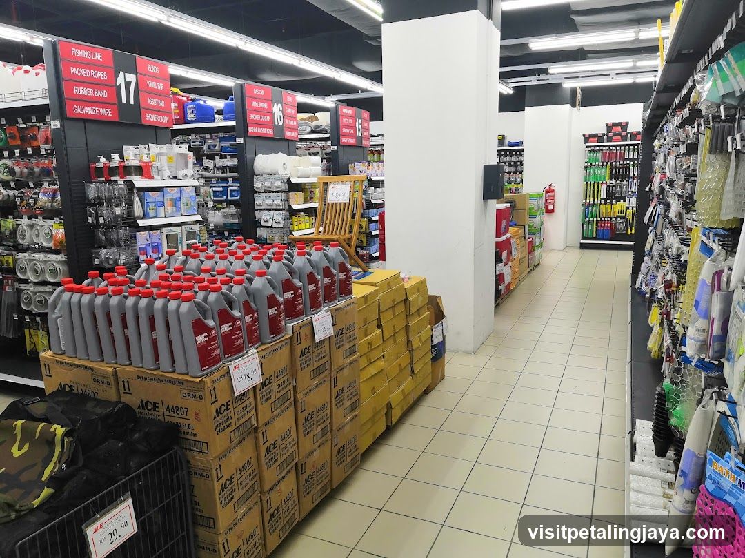 Interior of a hardware or DIY store aisle