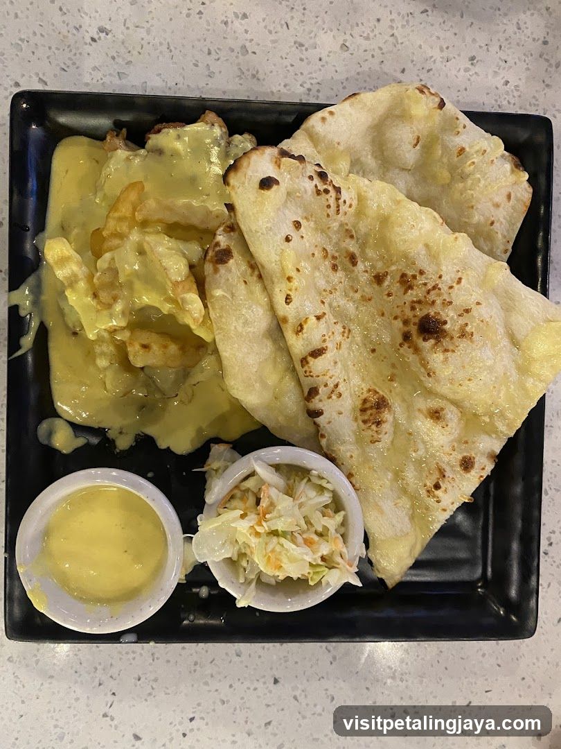 Food Plate with Naan and Fries