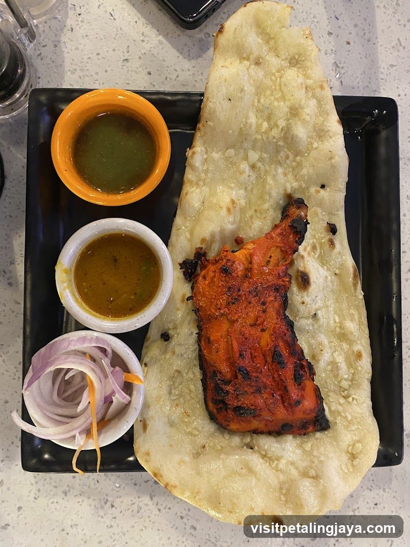 Grilled Chicken with Naan and Sauces