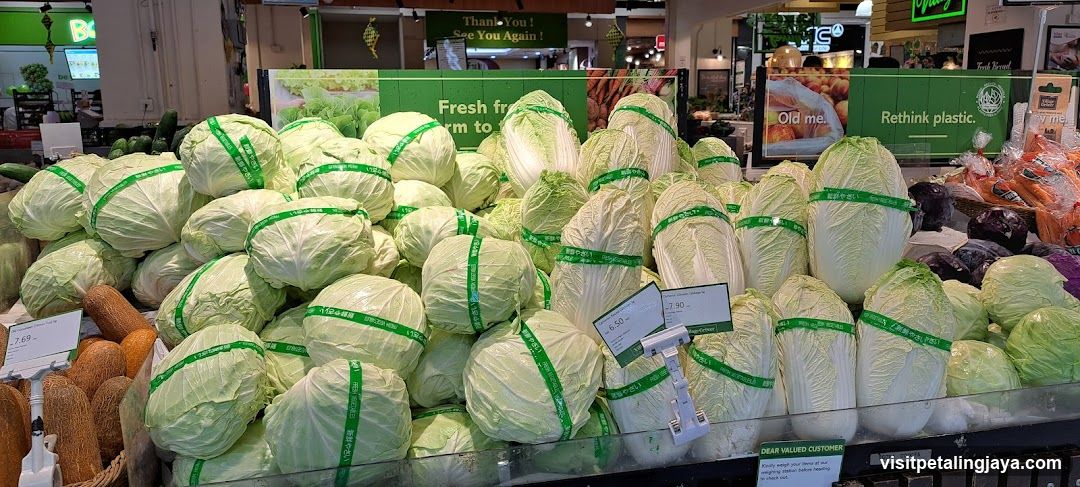 Cabbage Display in Supermarket