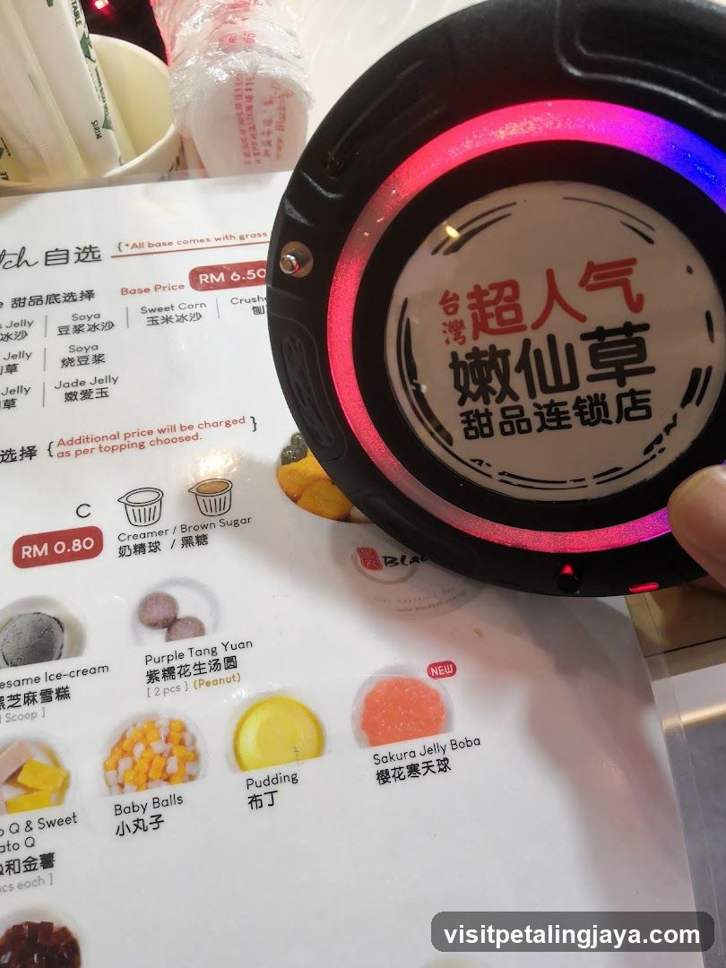Agar-agar shop menu with light-up sign
