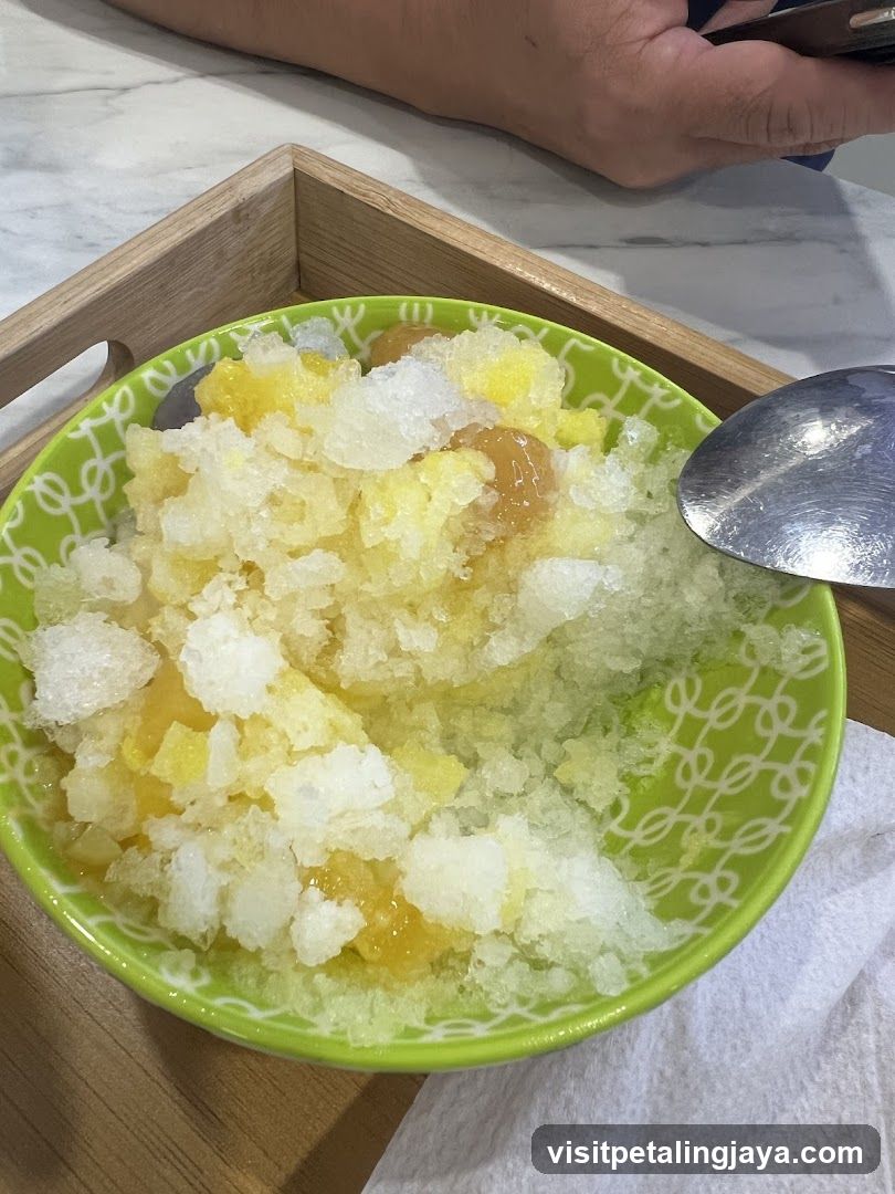 Bowl of shaved ice dessert