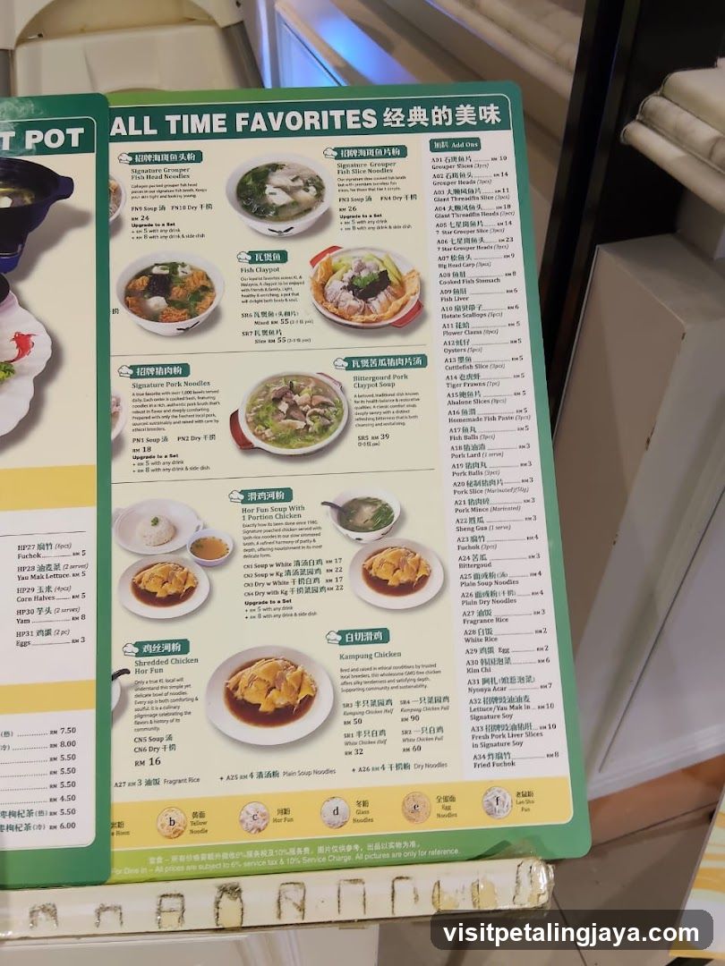 All Time Favorites Menu
