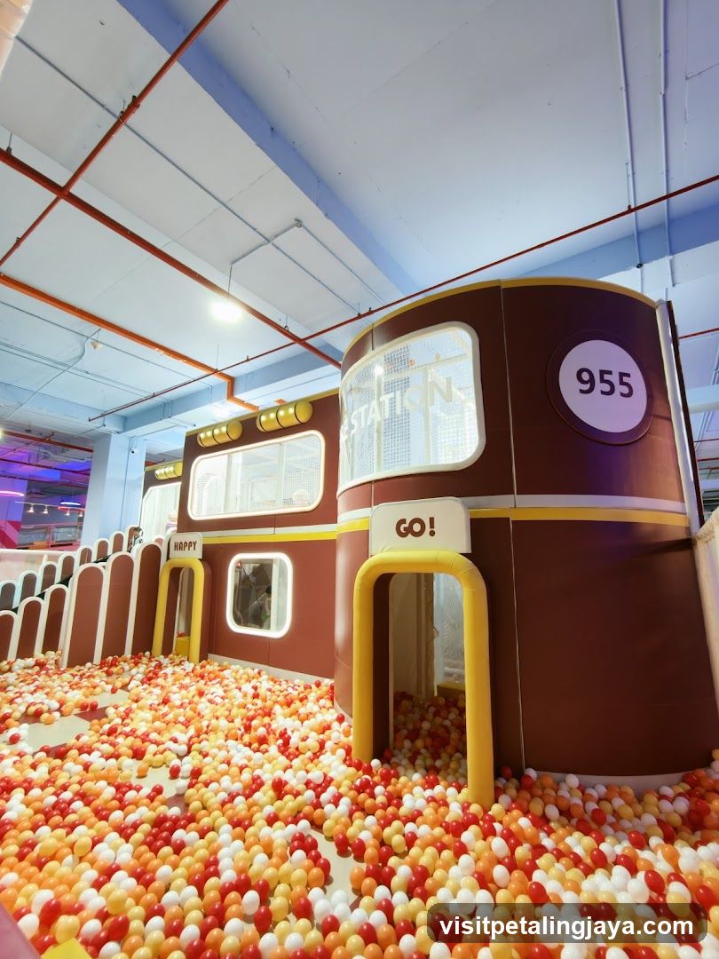 Indoor Play Area with Ball Pit and Train Structure