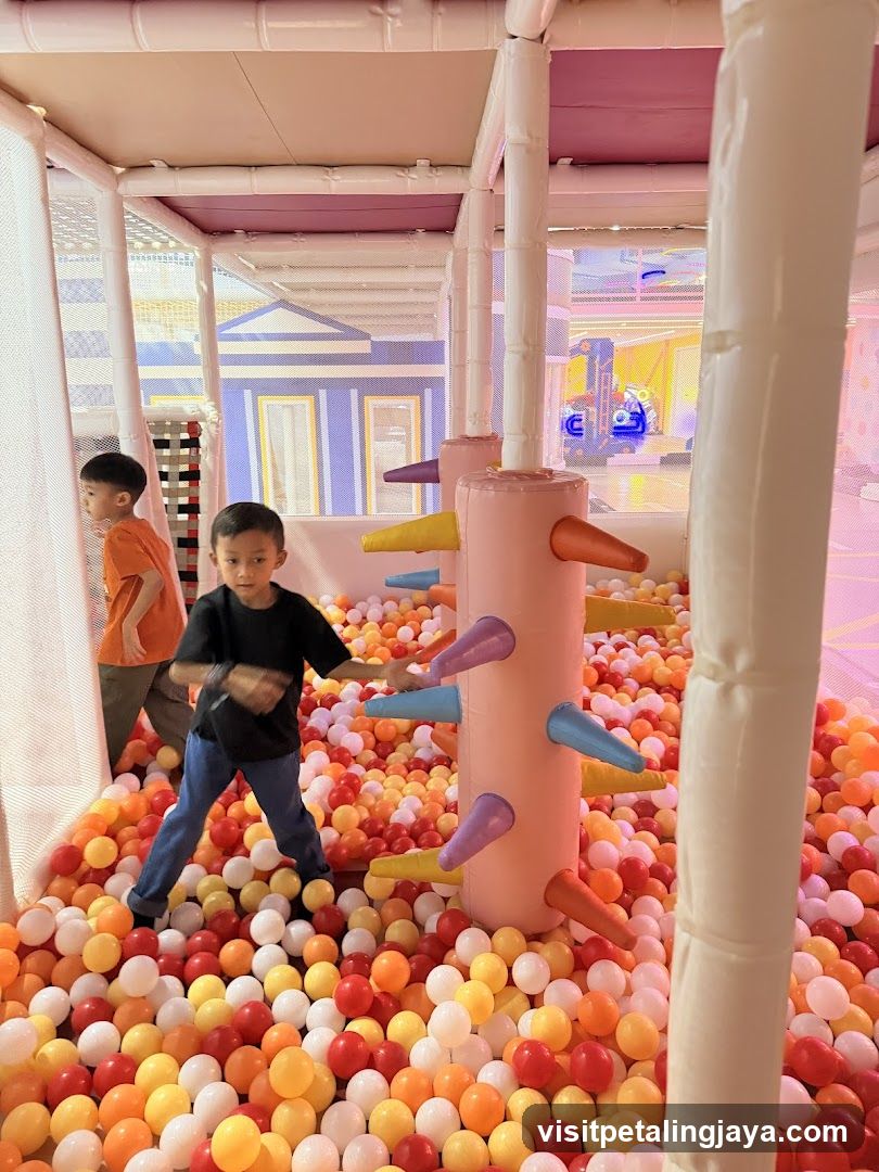 Kids playing in a ball pit