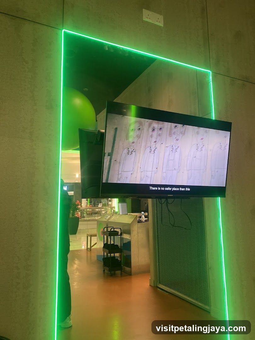 TV Screen with Neon Frame