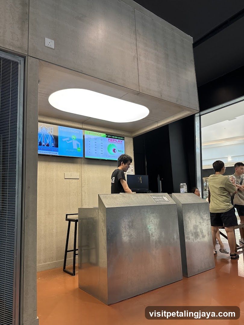 Interior Reception Area with Digital Screens