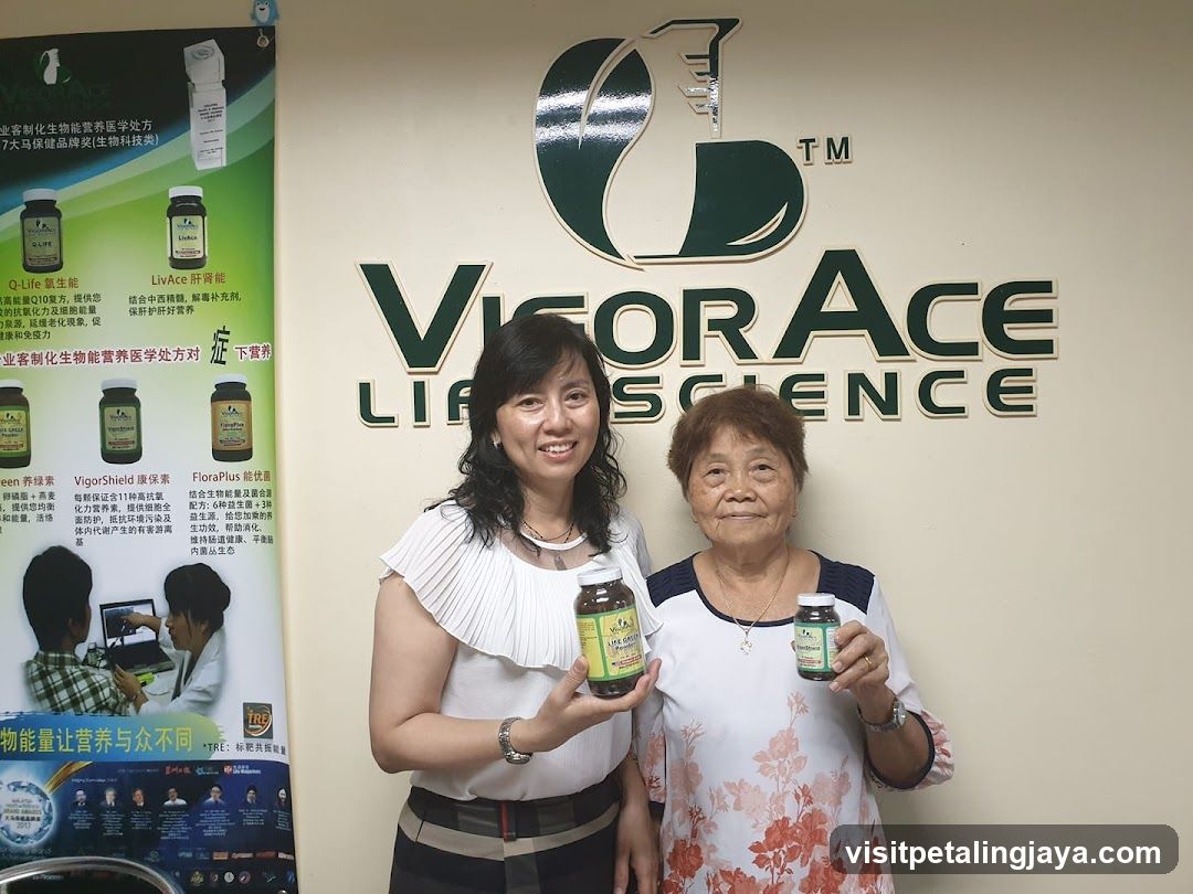 VigorAce Brand Display with Staff and Product