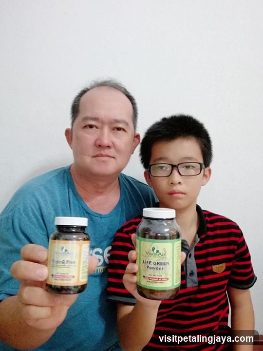 Two people holding supplement bottles