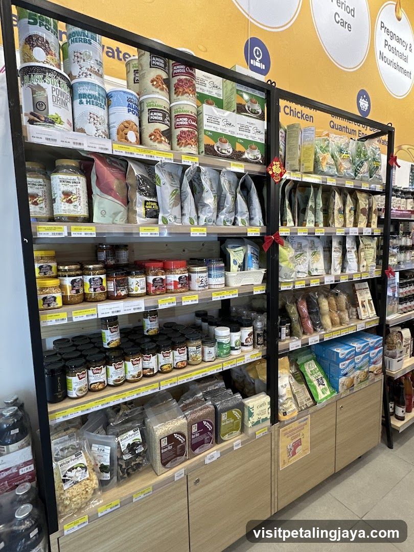 Aisle of health food and supplements