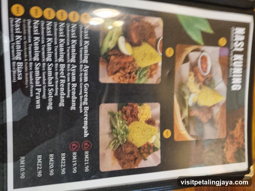 Nasi Kuning Menu Board