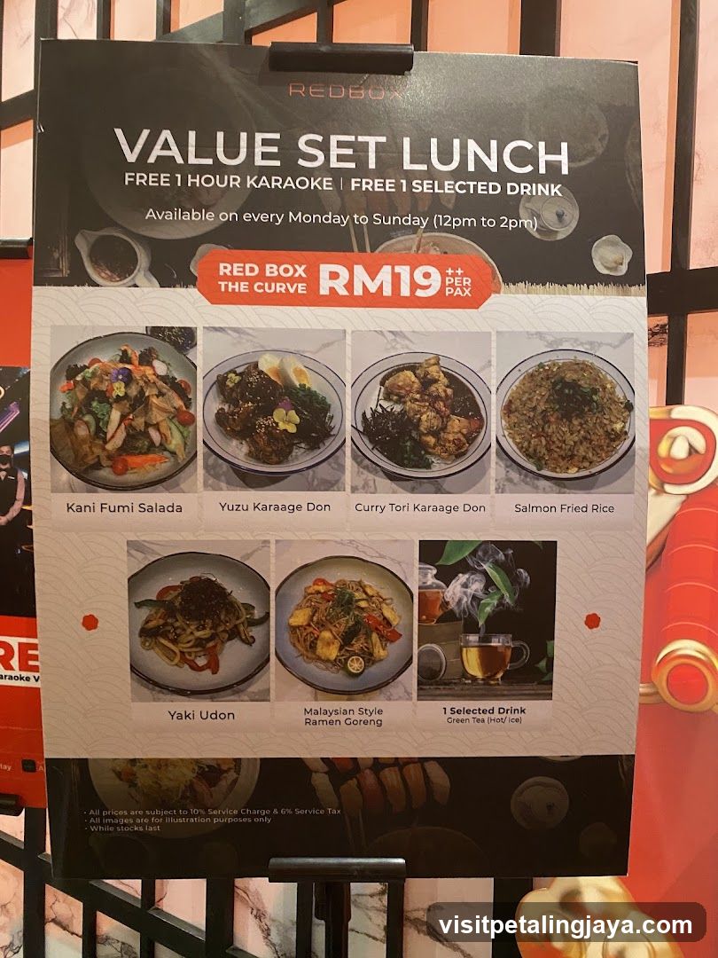 Red Box The Curve Value Set Lunch Menu