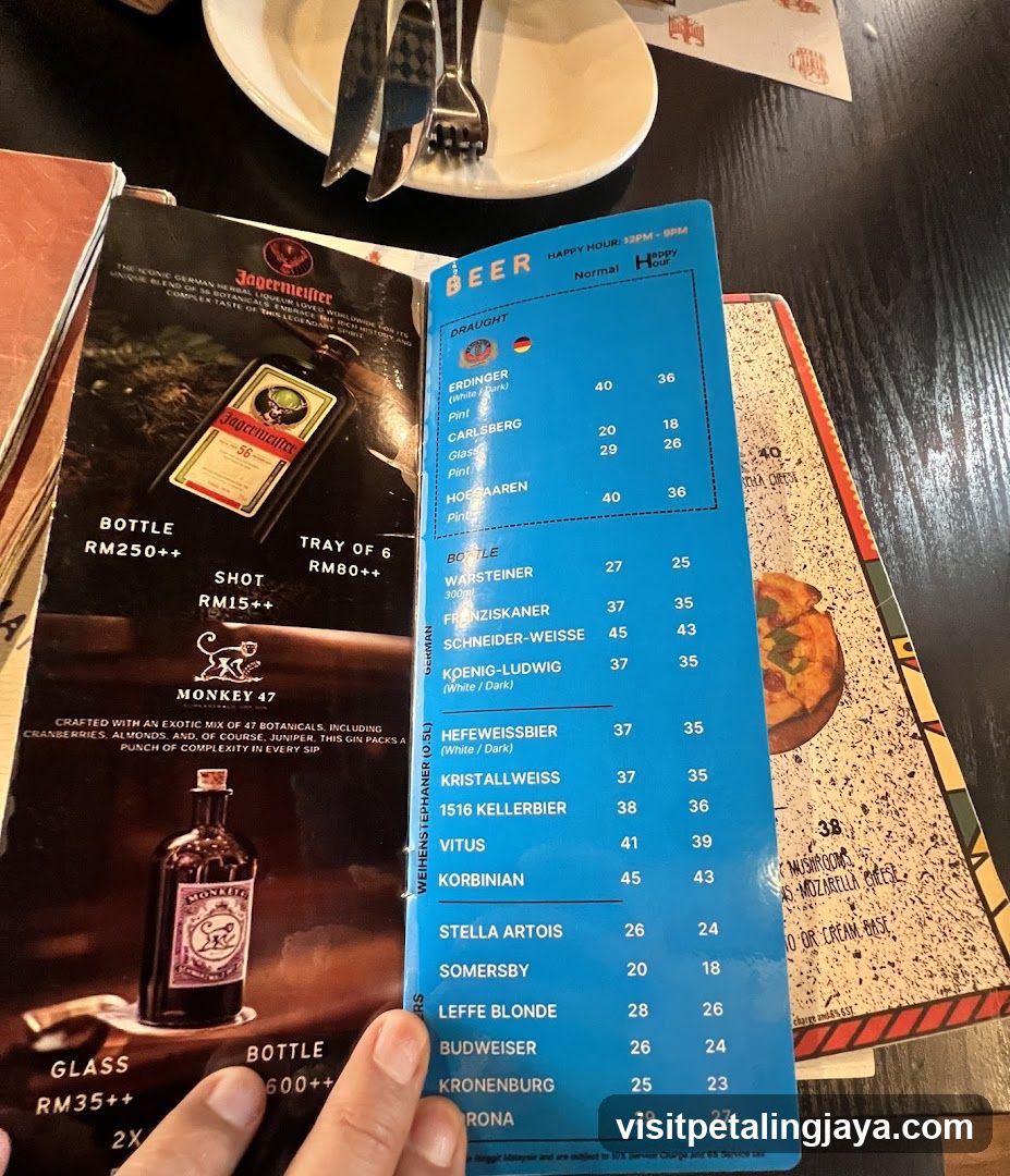 Beer Menu and Bottle Display