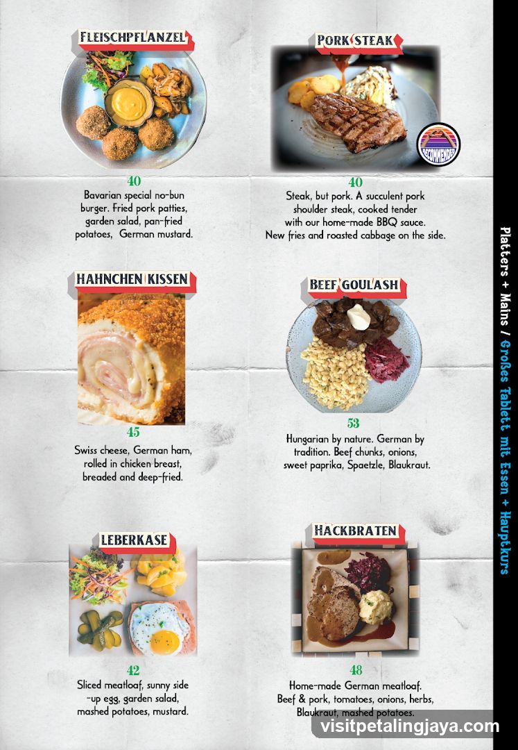 German Cuisine Menu Page