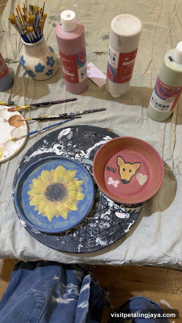 Painting Supplies and Finished Artwork