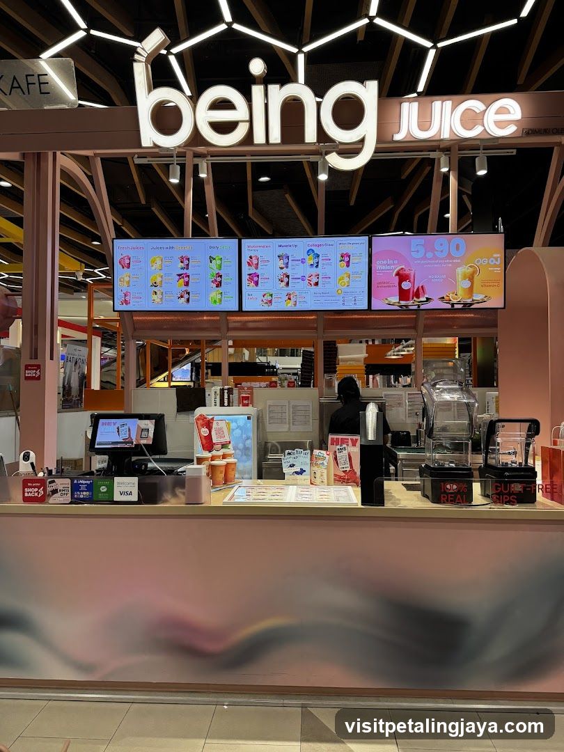 being juice kiosk interior view