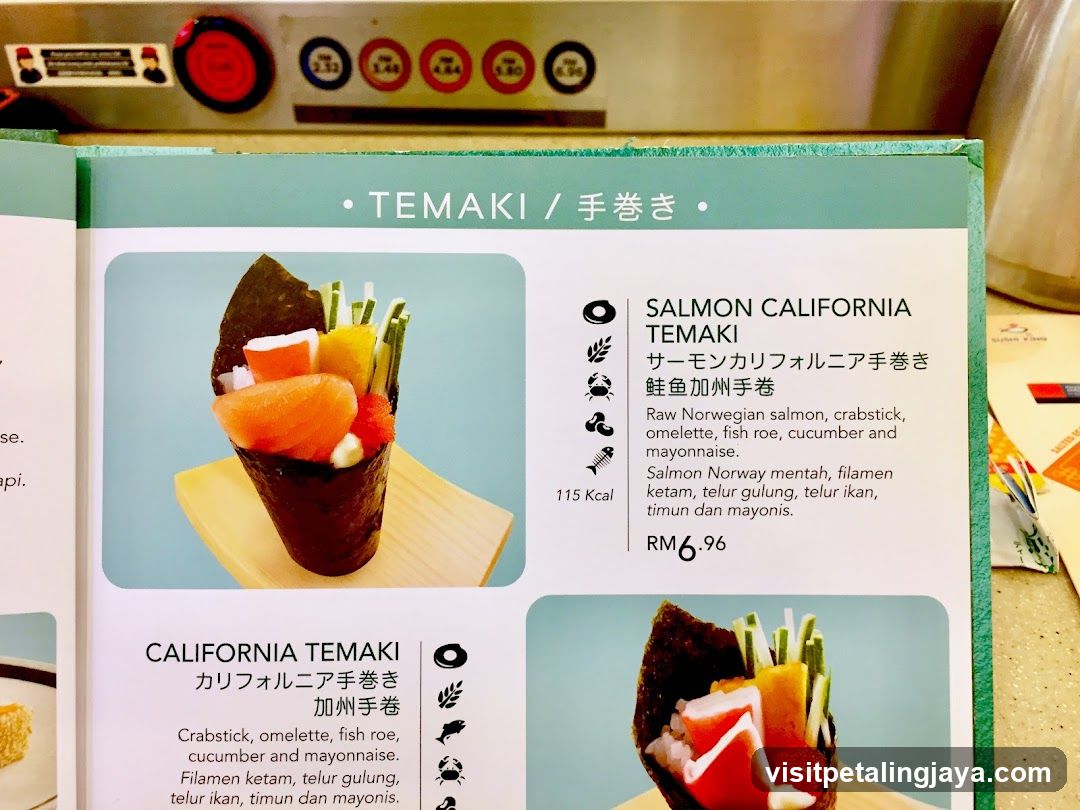 Temaki Menu Page