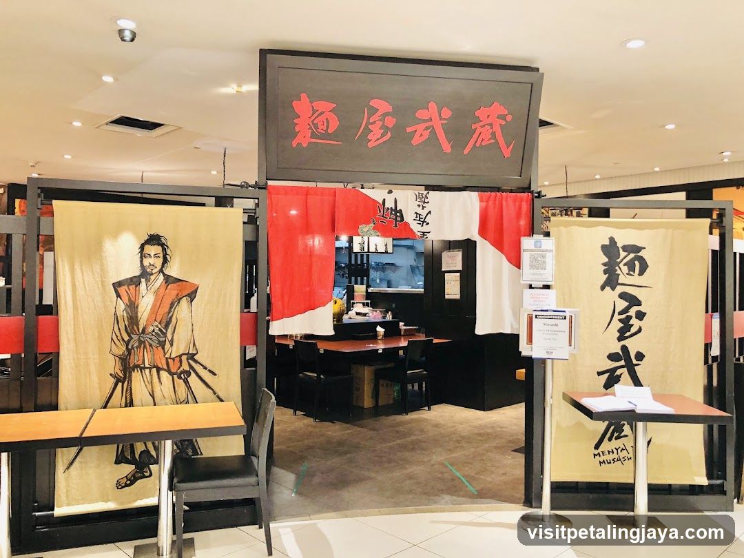 Restaurant Interior with Decorative Banners