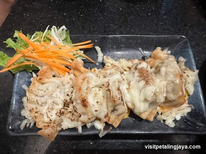 Grilled Fish with Cheese and Salad