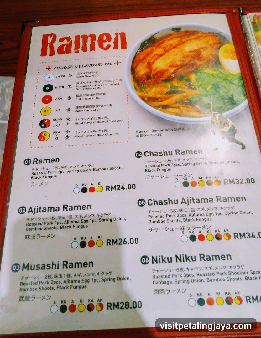 Ramen Menu