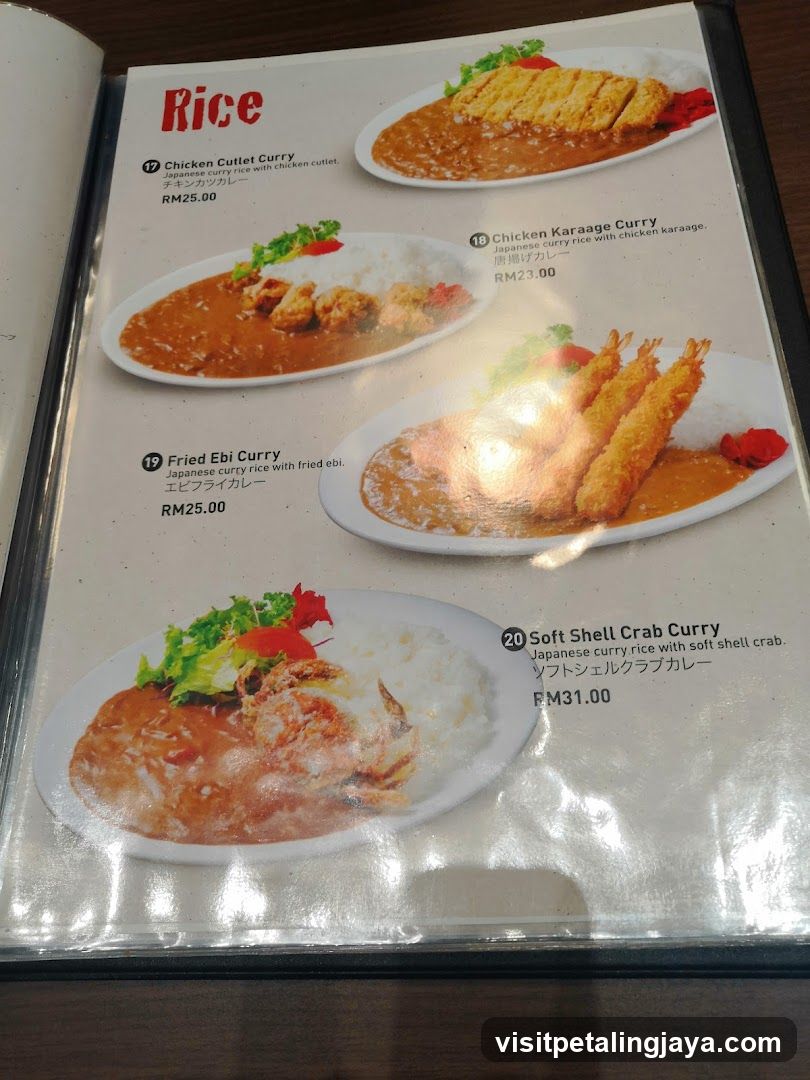Curry Rice Menu Page