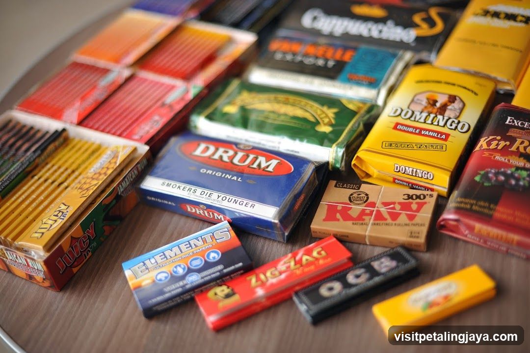 Assorted cigarette packs on a table
